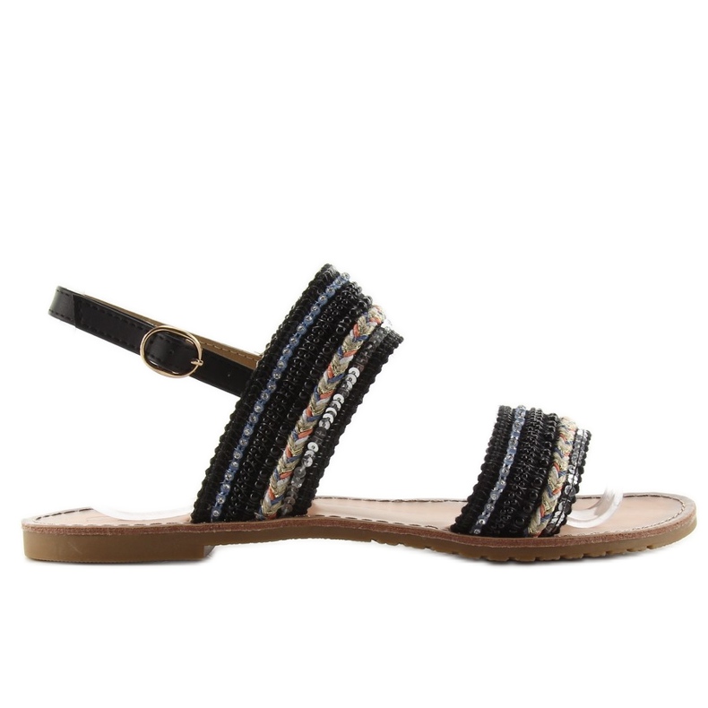 Sandales avec bandes décorées CL61 noir le noir