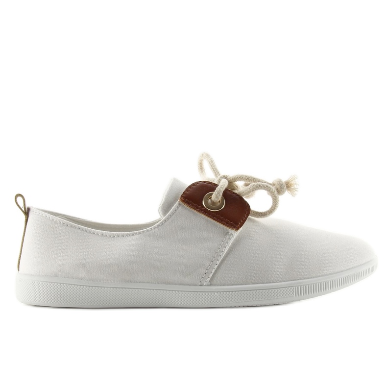 Baskets nouées avec une ficelle BK-6032 blanc blanche