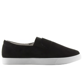 Slipony en daim avec caoutchouc noir BL91P le noir