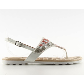Tongs avec perles blanches G144