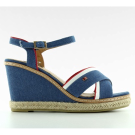 Sandales compensées Tomy 1234 bleu