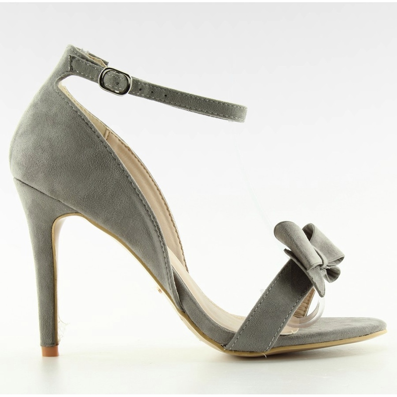 Sandales sur une broche avec un noeud 6101 gris