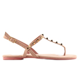 Sandales souples à clous DD25 rose