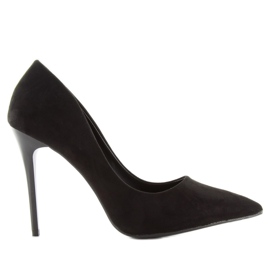 Escarpins en daim lisse LE07 noirs