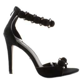 Sandales sur épingle Boules rigolotes LE022 Noir