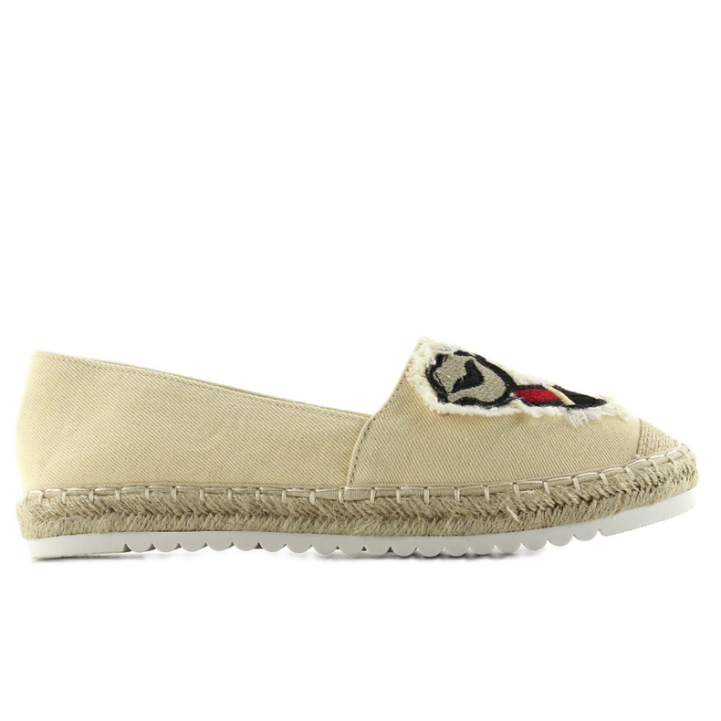 Espadrilles Avec Empiècements Lèvres F169-28 Beige