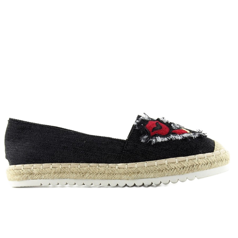 Espadrilles avec patchs noirs f169-28 le noir