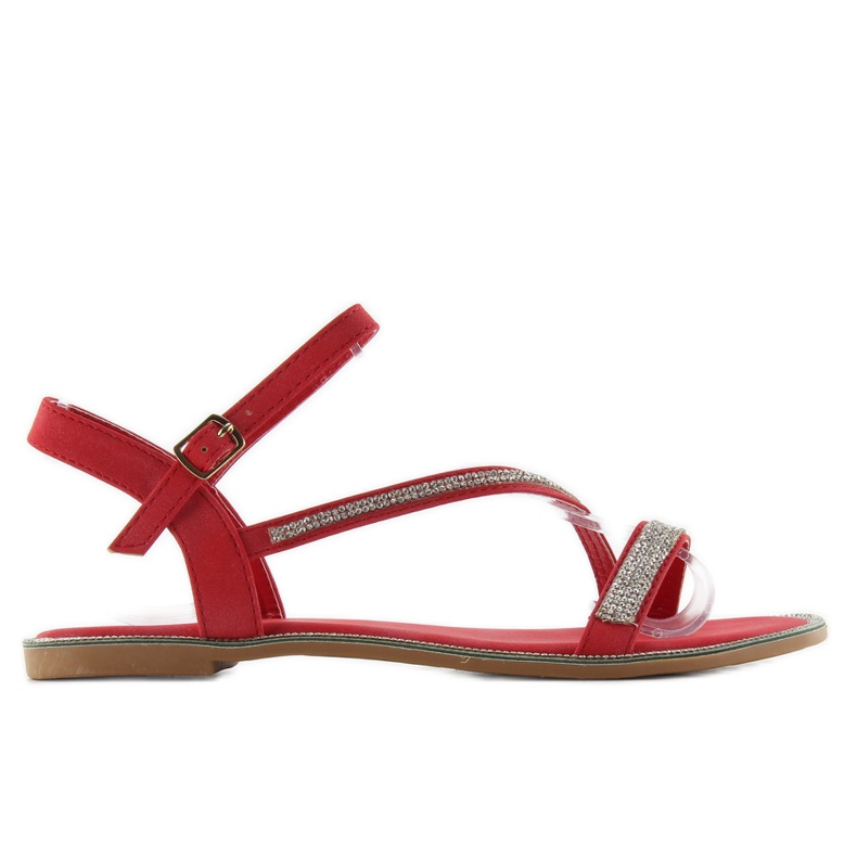 Sandales ornées de zircons cubiques yh-2h018 rouge