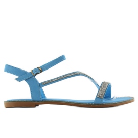 Sandales ornées de zircons cubiques yh-2h018 bleu