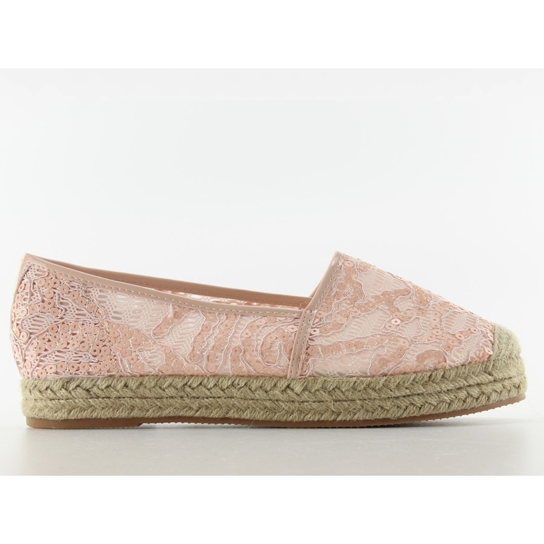 Espadrilles en dentelle à semelle haute 7137 Rose