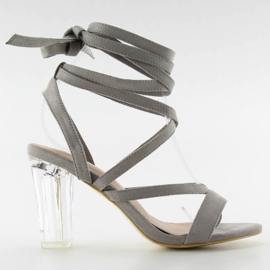 Sandales à talons transparents Gris