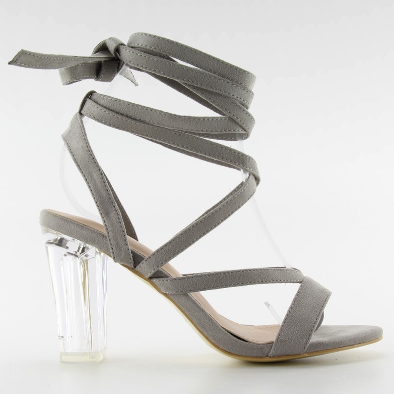 Sandales à talons transparents Gris