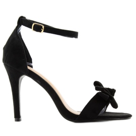 Sandales à talon haut avec nœud L71-8 noir le noir