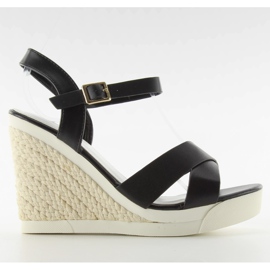 Sandales compensées semelle sportive noir