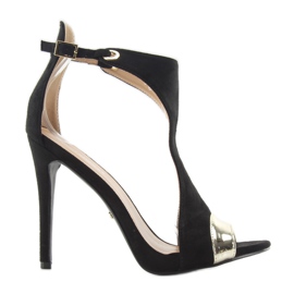 Sandales uniques sur un haut talon jz-6319 noir