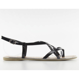 Sandales avec bordure en argent h161 noir