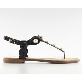 Tongs à grosses perles LL-75 Noir