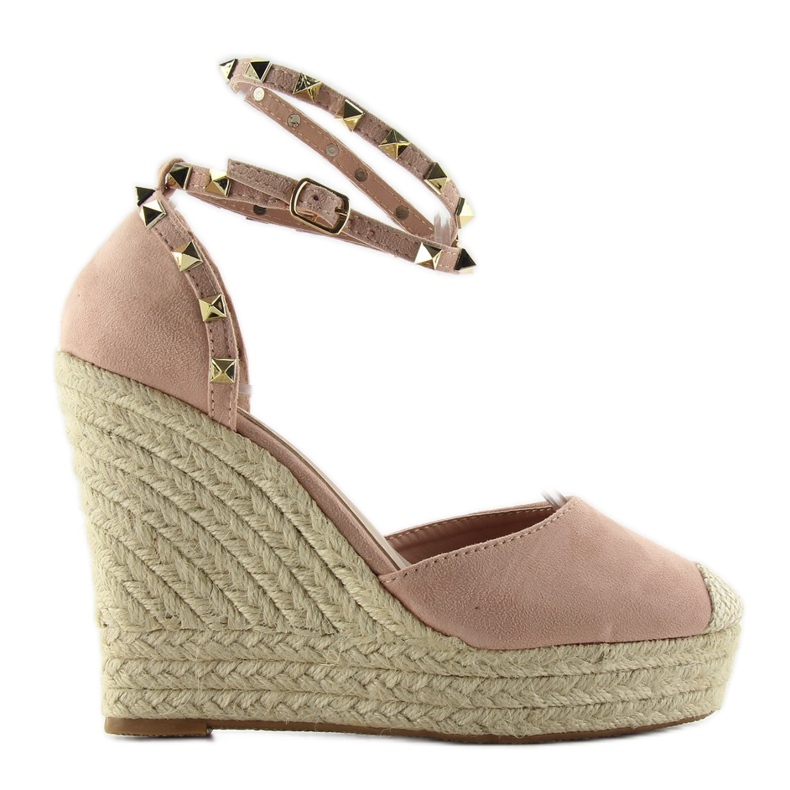 Espadrilles à Clous Sur La Plateforme Rose