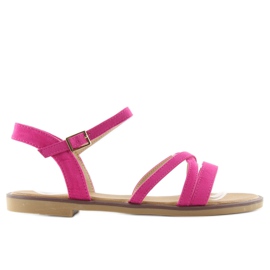 Sandales à fines rayures fuchsia rose