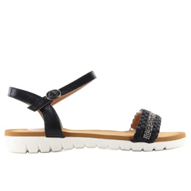 Sandales noires à reflets métalliques