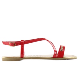 Sandales à bandes délicates Lc-89 rouge