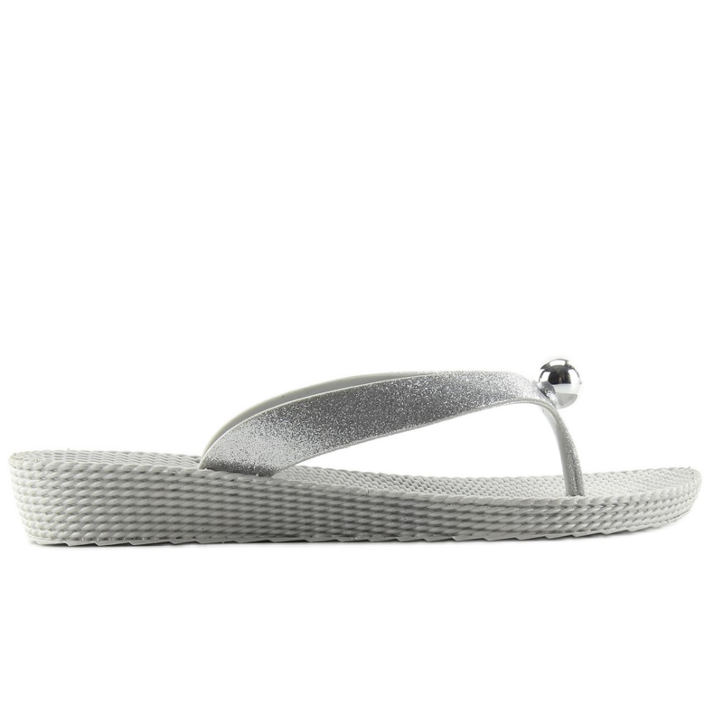 Tongs avec boule argentée 9-56 gris