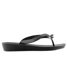 Tongs avec boule argentée 9-56 noir le noir