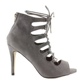 Sandales à lacets sur talon haut Qq01P gris