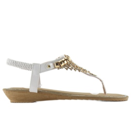Sandales richement décorées 2017-32 blanc