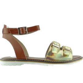 2015L-139-3W Sandales hologramme doré