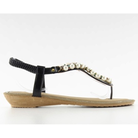Sandales avec perles 2017-25 Noir