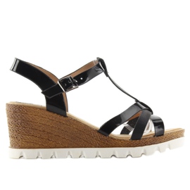Sandales compensées FD-76 noir