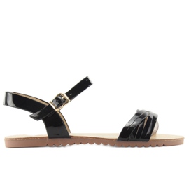 Sandales Avec Bandes Brillantes H8-72 noir