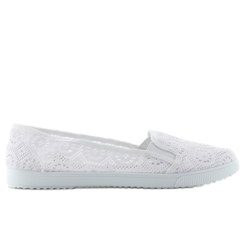 Slipons en dentelle qf-09p blanc blanche