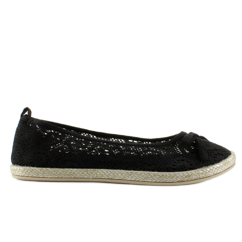 Magnifiques ballerines en dentelle JX33 Noir le noir