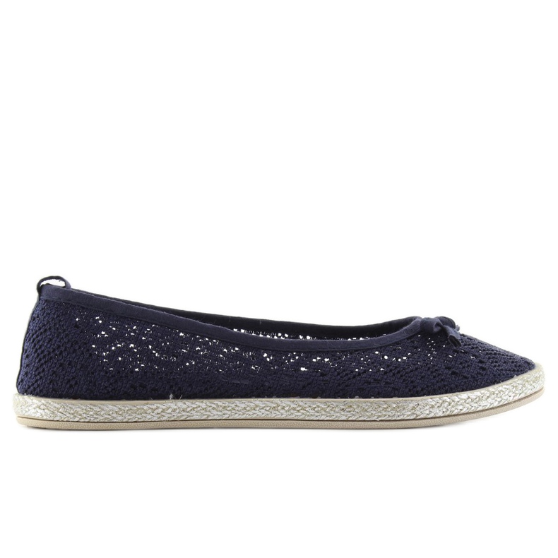 Magnifiques ballerines en dentelle JX33 Marine bleu marin