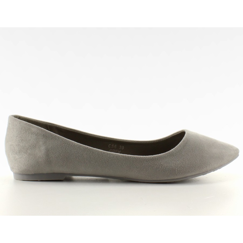 Ballerines lisses, délicatesse Spitz C56 Grey gris