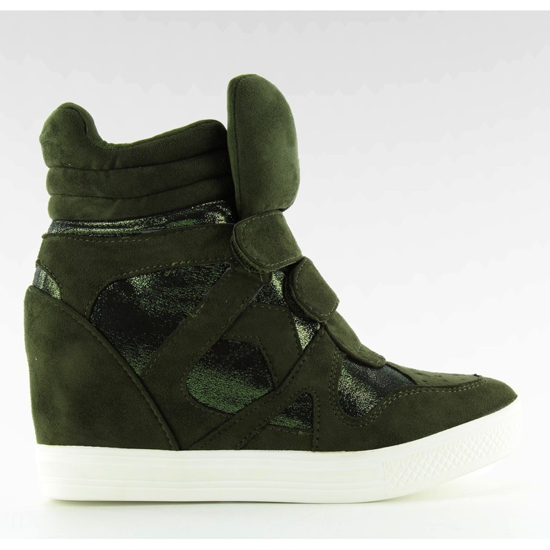 Baskets en daim avec fermeture Velcro Vert