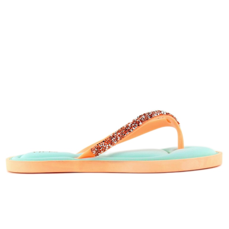 Tongs sur un oreiller pt93 Orange bleu