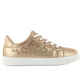 Baskets en cuivre avec broderie 6732-y Or Rose jaune