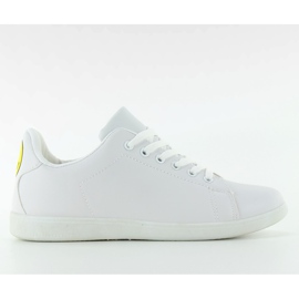 Chaussures de sport avec visage souriant al-5301 Blanc blanche jaune