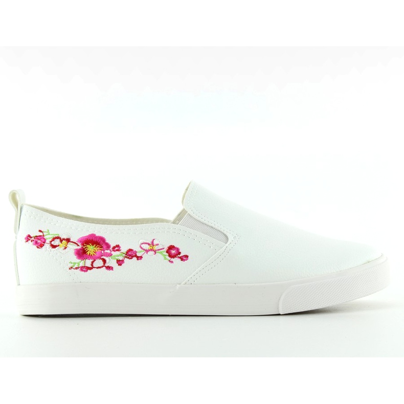 Slipons avec délicate broderie g1204a Blanc blanche