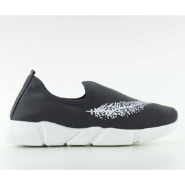 Chaussures de sport avec plume grise fc220
