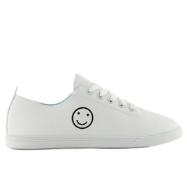 Baskets avec smiley nb105 Blanc blanche