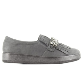 Slipons sur semelle perlée t277p Gris