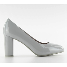 Escarpins Vernis Talon Large m263p Gris