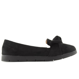 Ballerines en daim à nœud sk37p Noir