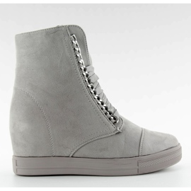 Baskets avec dentelle satinée gris NC92 gris