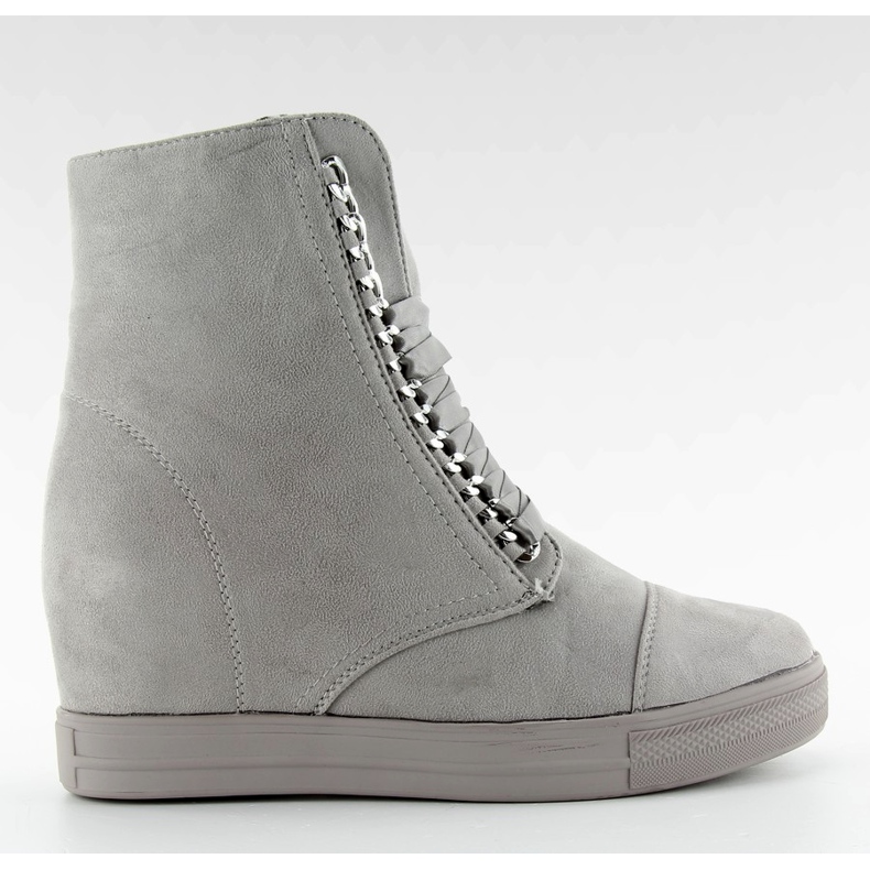 Baskets avec dentelle satinée gris NC92 gris