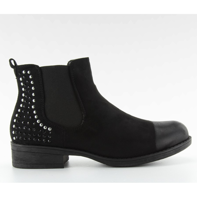 JAX3251 Bottines Jodhpur noires à clous le noir
